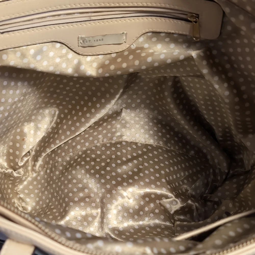 Classic Beige Tote with Rose Gold Metallic Accents - Picture 12 of 14